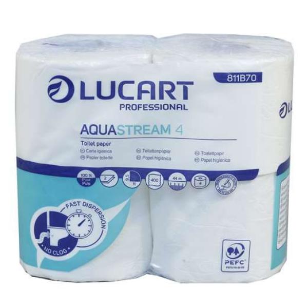 Aquastream 4 Conventional Toilet Roll 2Ply White 400 sheets